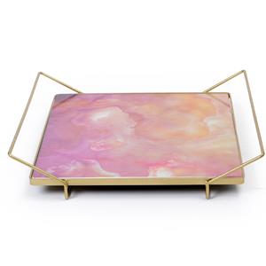 Bandeja Ferro rosa/dourado